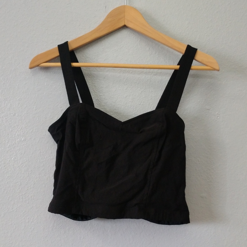 HAVE Large Black Crop Top Open Back Bustier   Babydoll
